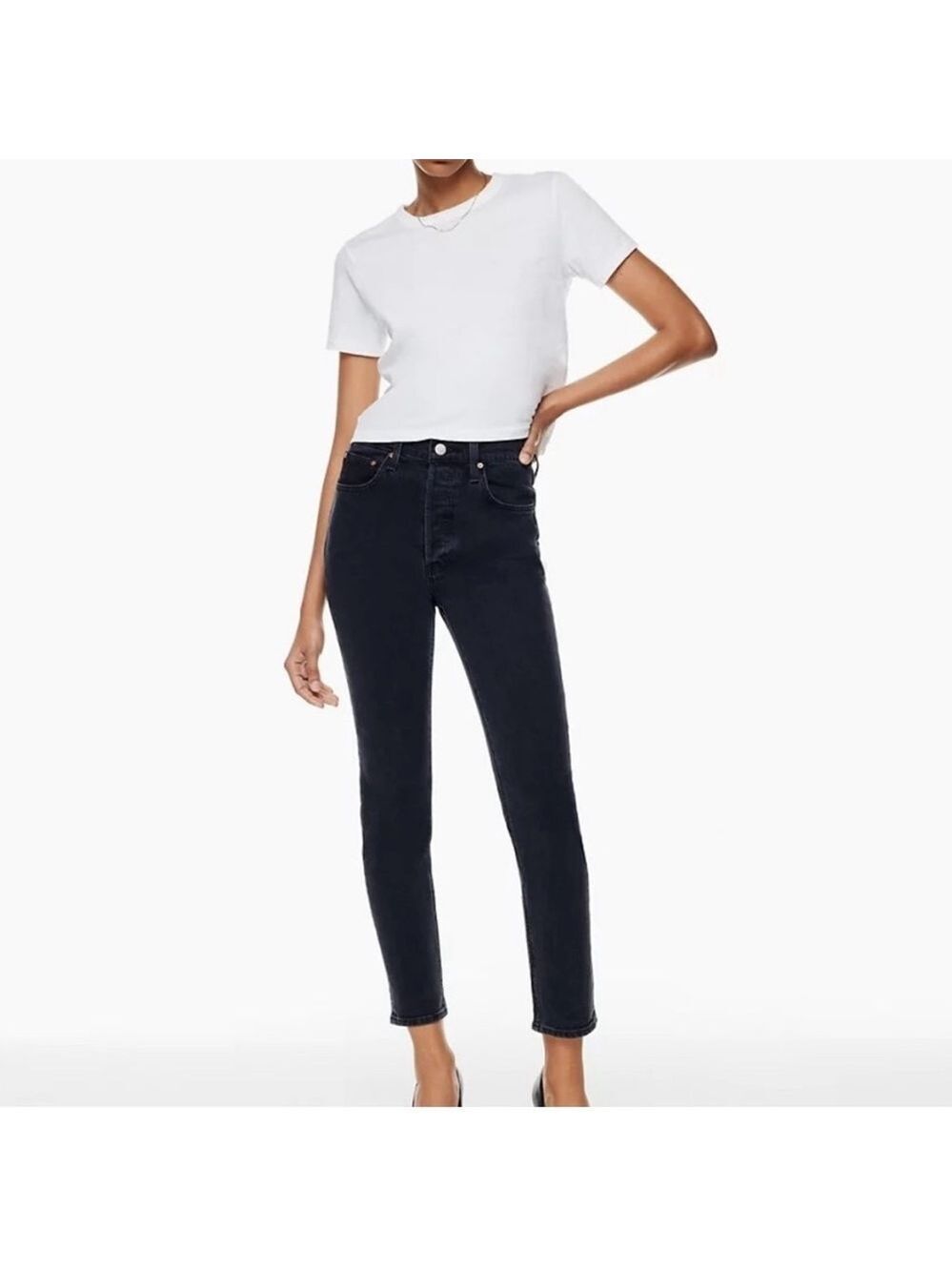 Denim Forum Black Aritzia Classic The Yoko hight rise slim Jeans Size 25